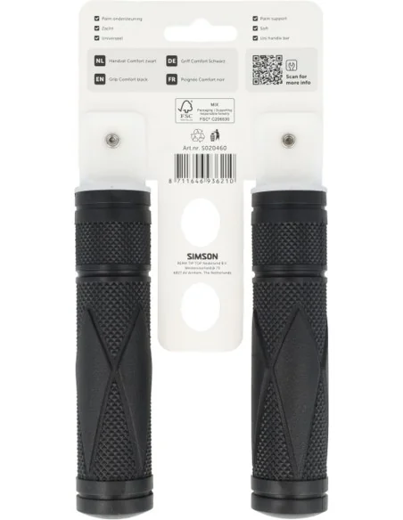 Handvatten Simson Comfort 135/135 mm met snijlijn - Zwart