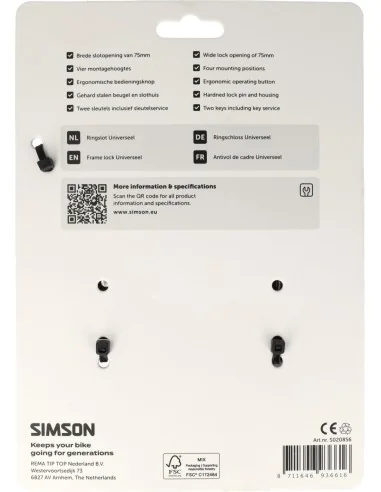Ringslot Simson universeel - zwart