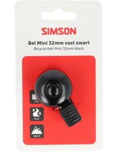 Fietsbel Simson Mini met Kunststof Klem 32mm - Zwart