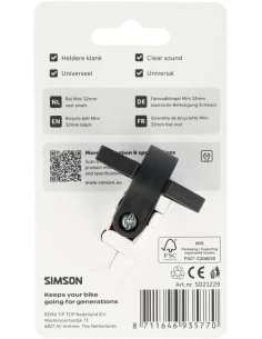 Fietsbel Simson Mini met Kunststof Klem 32mm - Zwart 2