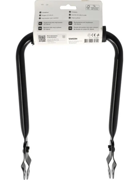 Rugleuning Simson 15-16cm - Zwart