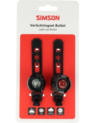 Verlichtingsset Simson bullet batterij - zwart