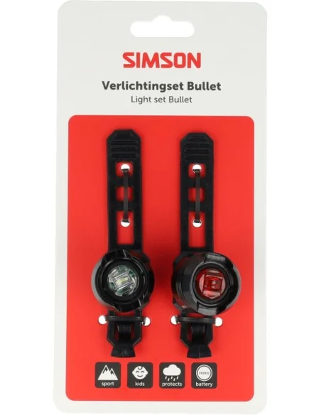 Verlichtingsset Simson bullet batterij - zwart