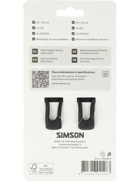 Verlichtingsset Simson simmy batterij - zwart