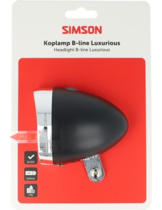 Koplamp Simson batterij classic luxurious - zwart 2
