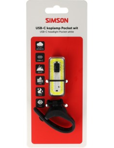 Koplamp LED Simson Pocket USB-C - wit