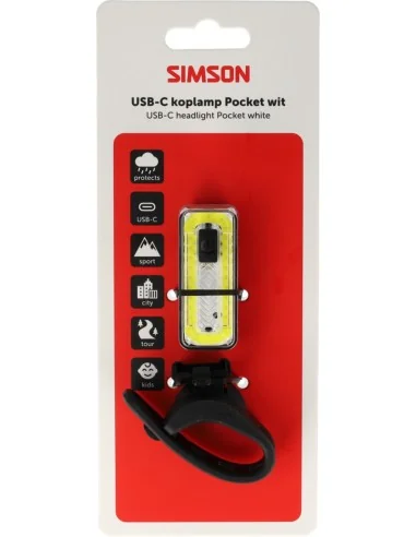 Koplamp LED Simson Pocket USB-C - wit