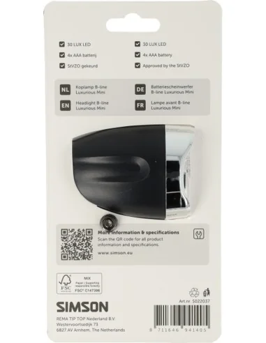 Koplamp Simson aurora B-line luxurious mini