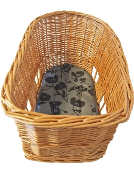 Rieten hondenfietsmand Basil Pasja large 50cm met snelsluiting 50 x 42 x 33 cm