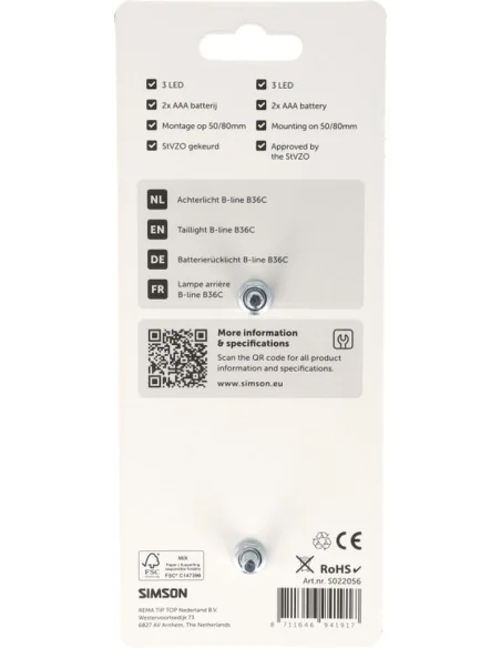 Achterlicht Simson aurora B-line b36c