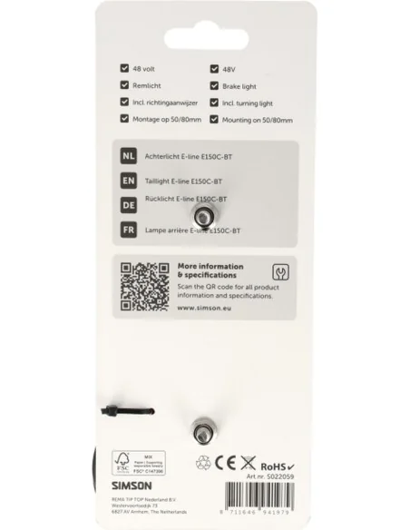 Achterlicht Simson aurora E-line e150c-bt