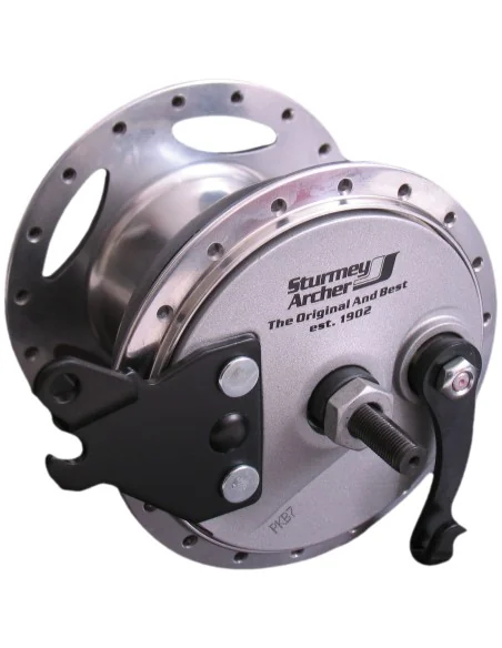 Versnellingsnaaf 3 speed Sturmey Archer XL-RD3 90 mm trommelremnaaf - 36 gaats - zilver