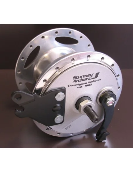 Versnellingsnaaf 3 speed Sturmey Archer XL-RD3 90 mm trommelremnaaf - 36 gaats - zilver