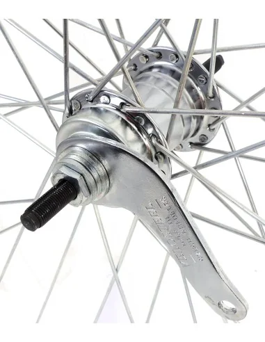 Achterwiel 28 x 1/4" ZAC 19 met favorit remnaaf - zilver