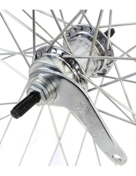 Achterwiel 28 x 1/4" ZAC 19 met favorit remnaaf - zilver
