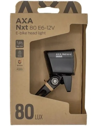 Koplamp Axa NXT E-bike 80 Lux 6-12V - zwart