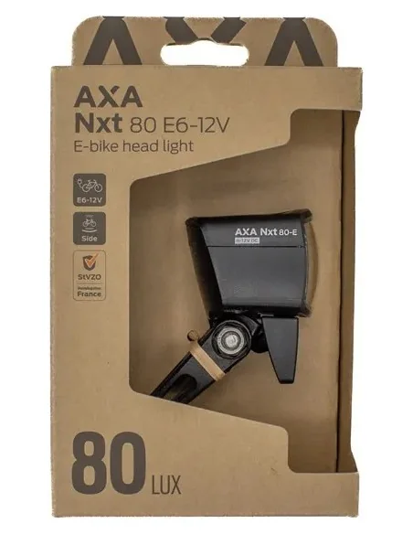 Koplamp Axa NXT E-bike 80 Lux 6-12V - zwart