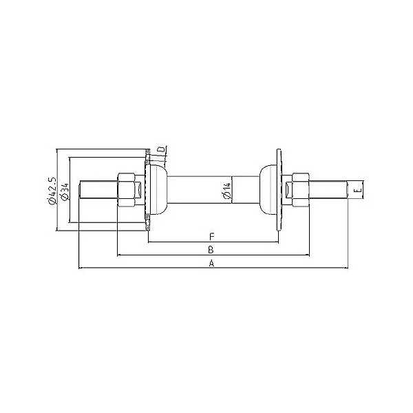 Voornaaf Marwi 412 - 36 gaats - 100 mm inbouwbreedte - verchroomd