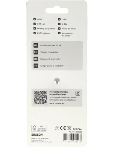 Achterlicht Simson aurora E-line e100f