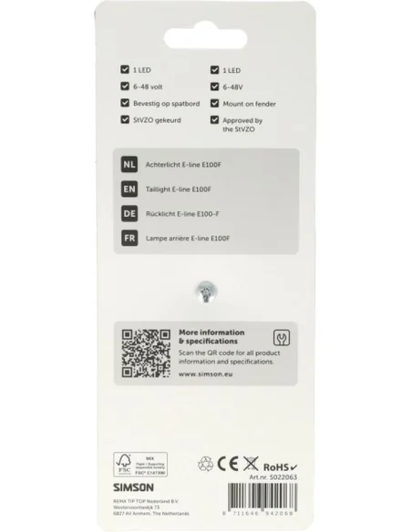 Achterlicht Simson aurora E-line e100f