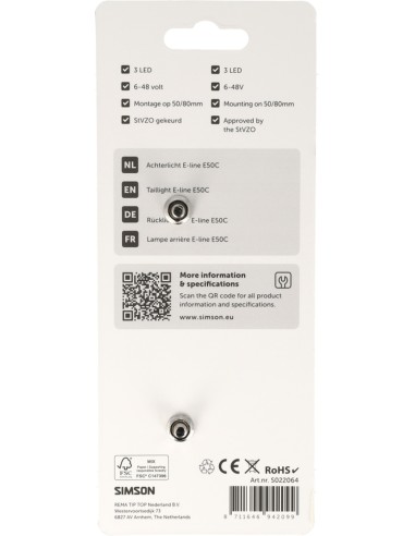 Achterlicht Simson aurora E-line e50c
