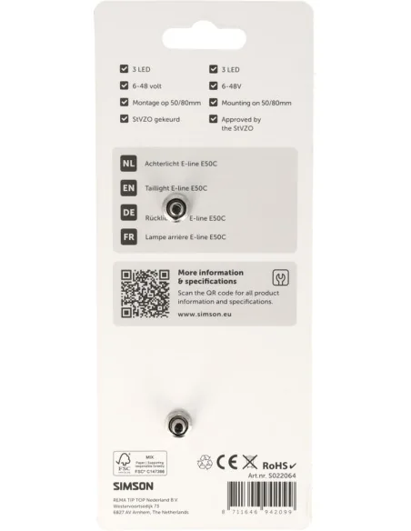 Achterlicht Simson aurora E-line e50c