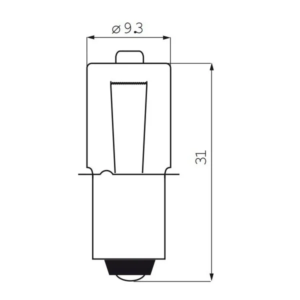 Halogeenlamp met kraag 6 Volt / 2,4 Watt / 0,45 Ampere P13.5S (5 stuks)