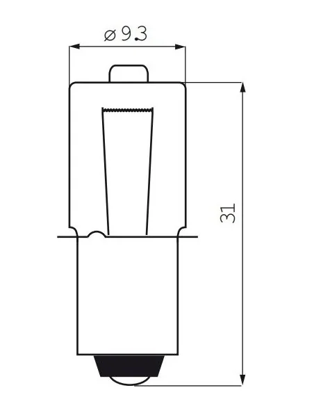 Halogeenlamp PX13.5S 6 Volt - 3 Watt met kraag