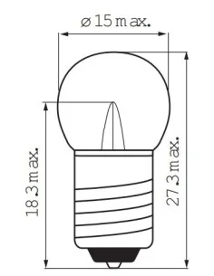 Lampje (voor) Edge 6V 0.45 Watt met schroefdraad