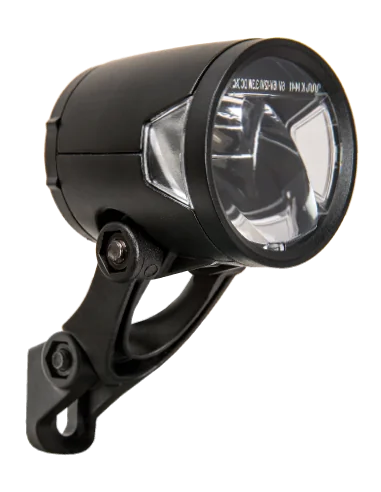 Koplamp Herrmans H-Black MR8 dynamo - aan/uit functie -met houder - 180 lumen