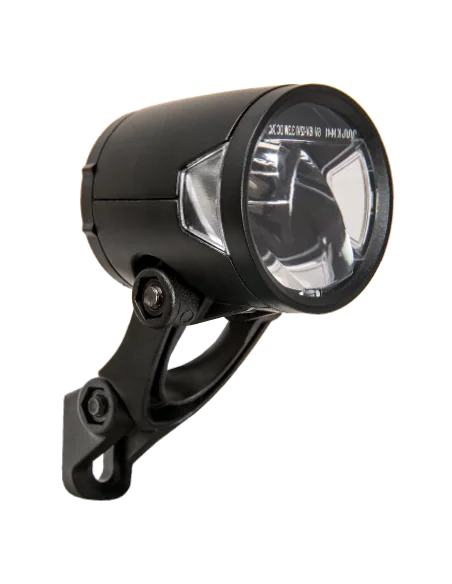 Koplamp Herrmans H-Black MR8 dynamo - aan/uit functie -met houder - 180 lumen