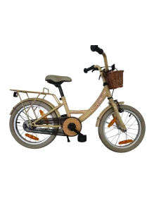 Kinderfiets Bikefun Girly 16 inch - met mandje en remnaaf - Goud