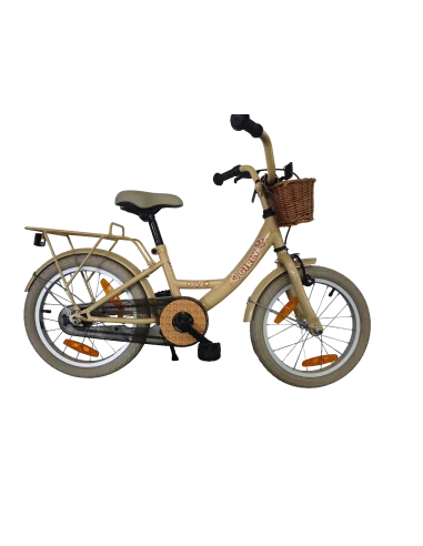 Kinderfiets Bikefun Girly 16 inch - met mandje en remnaaf - Goud