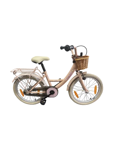 Kinderfiets Bikefun Girly 18 inch - met mandje en remnaaf - Roze