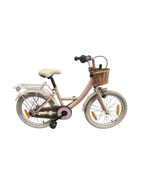 Kinderfiets Bikefun Girly 18 inch - met mandje en remnaaf - Roze