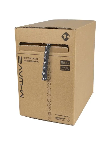 Ketting M-Wave single speed/naafversnelling 1/2 x 1/8 " - zilver (rol à 15 meter)