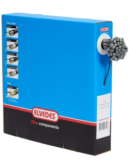 Rem binnenkabel Elvedes 2000 mm 1 x 19 draads RVS Slick ø1,5mm T-nippel ø7 x 6mm (doos à 100 stuks) - Zilver