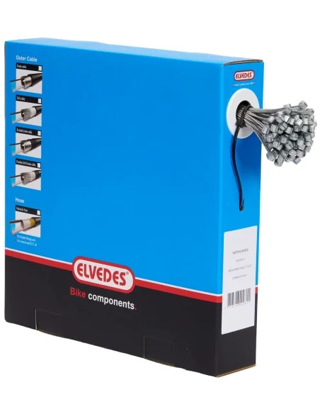 Rem binnenkabel Elvedes 2000 mm 1 x 19 draads RVS Slick ø1,5mm T-nippel ø7 x 6mm (doos à 100 stuks) - Zilver