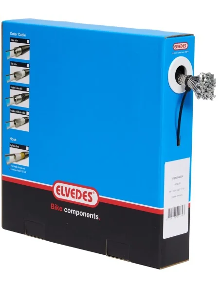 Schakel binnenkabel Elvedes 2250 mm 7 x 7 draads RVS ø1,1mm met N-nippel ø4 x 4mm (doos à 100 stuks) - Zilver