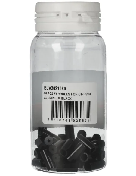 Kabeleindhoedjes voor OT-RS900 Elvedes van ø3,65 to ø5.5mm x 12mm - zwart (50 stuks)