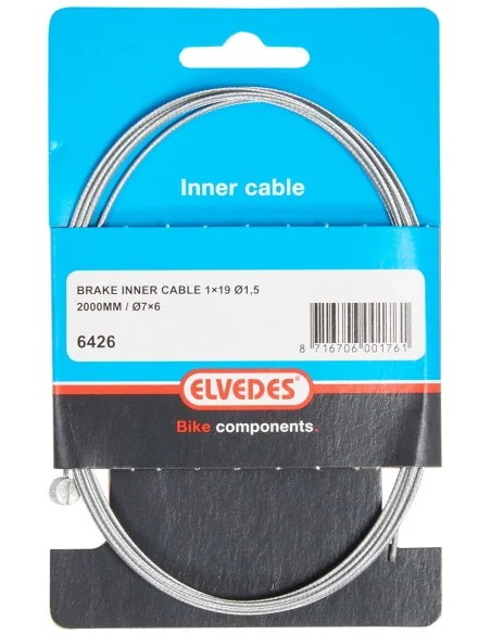 Rem binnenkabel Elvedes 2 000 mm 1×19 draads verzinkt ø1,5mm met T-nippel ø7 × 6mm