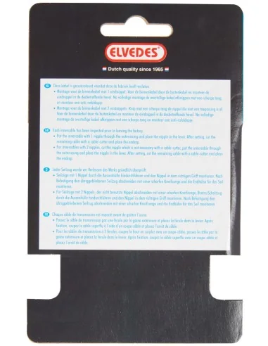 Schakel binnenkabel Elvedes 3000mm 1 x 19 draads RVS ø1,1mm N-nippel ø4×4 mm + T-nippel ø4,5×4,5 mm - Zilver