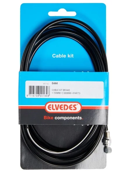 Rem kabelkit Elvedes 1700 + 2000 mm verzinkt met T-nippel - zwart