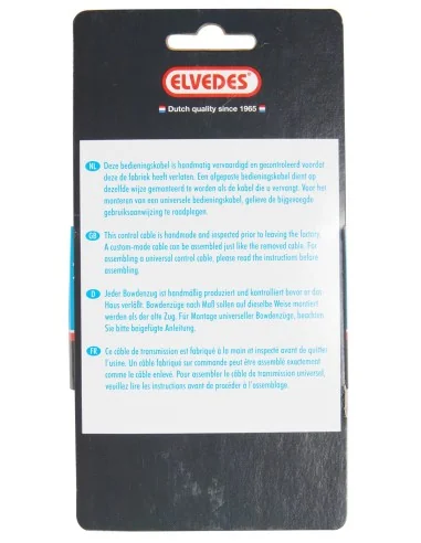 Rem kabelkit Elvedes 1700 + 2000 mm verzinkt met T-nippel - zwart