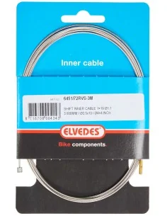 Schakel binnenkabel Elvedes 3000mm 1 x 19 draads RVS ø1,1mm met ø2,5 ×10 en ø4 × 4mm N-nippel - Zilver