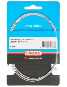 Schakel binnenkabel Elvedes 2250 mm 1 x 19 draads verzinkt ø1,25 met N-nippel ø4×4 + Tø5×3 (per stuk) - Zilver