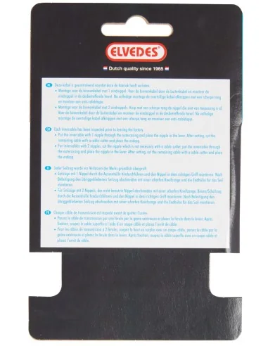 Schakel binnenkabel Elvedes 2250 mm 1 x 19 draads verzinkt ø1,25 met N-nippel ø4×4 + Tø5×3 (per stuk) - Zilver