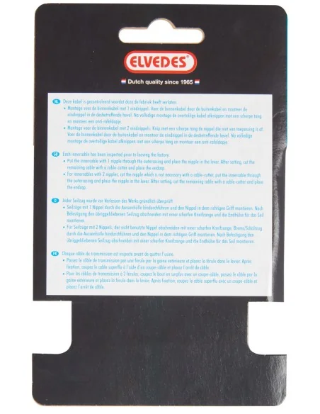 Rem binnenkabel Elvedes 4000mm 1×19 draads verzinkt ø1,5mm met V-nippel ø5,5 × 10 en T-nippel ø7 x 6