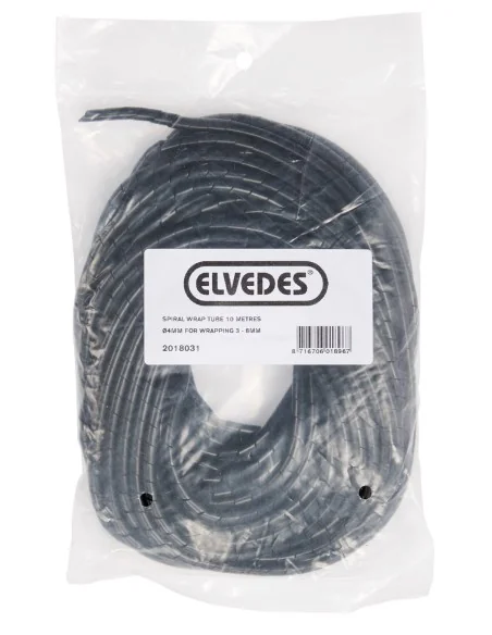 Spiraalwikkelslang ø4mm Elvedes bundel 3-8 mm (10 meter) - Zwart