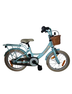 Kinderfiets Bikefun Girly 16 inch - met mandje en remnaaf - Blauw